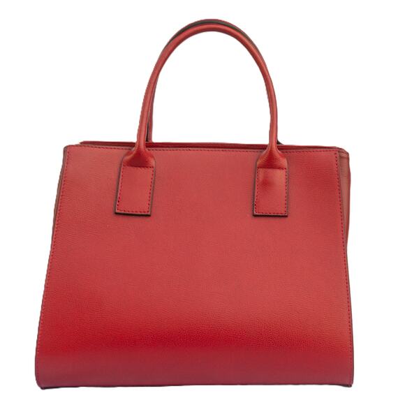 Big Red Purse Large Satchel Bag ITALIAN LEATHER Crossbody Handbag - Picture 4 of 13